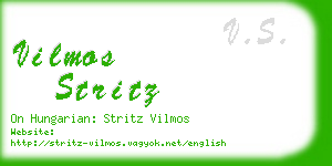 vilmos stritz business card